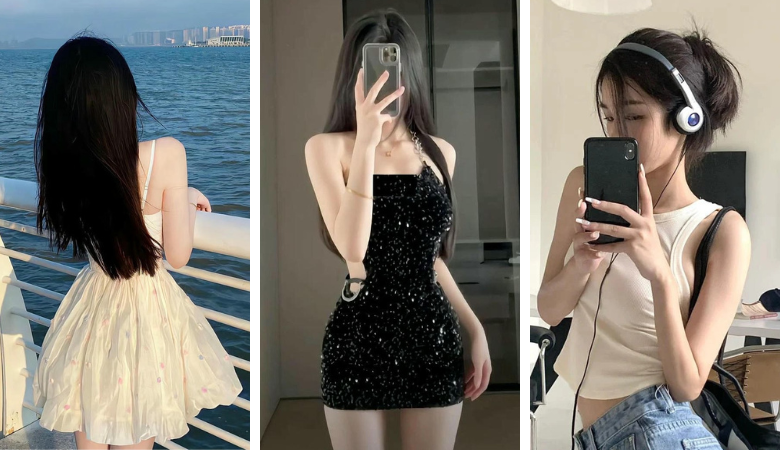 Ảnh gái xinh che mặt, vóc dáng chuẩn