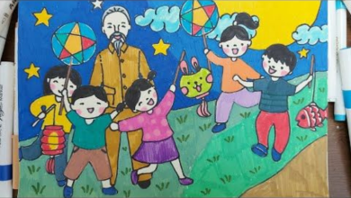 Bộ ảnh Vẽ tranh Trung thu: Khắc họa vẻ đẹp văn hóa Việt Nam