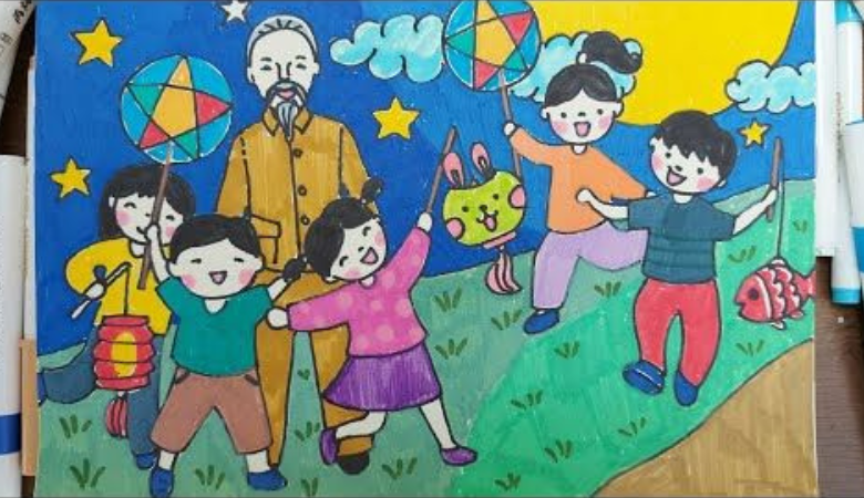 Bộ ảnh Vẽ tranh Trung thu: Khắc họa vẻ đẹp văn hóa Việt Nam