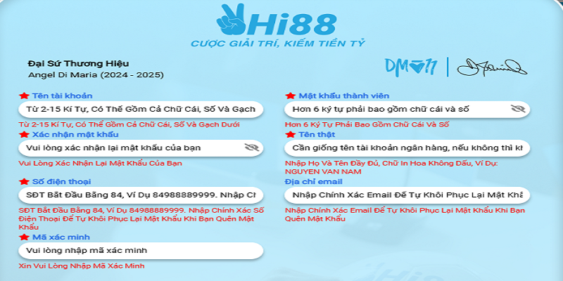 Đăng ký tài khoản cá cược thể thao tại Hi88