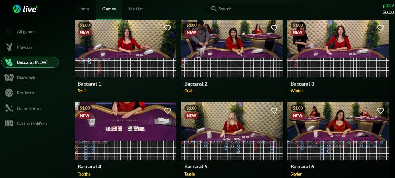 Các sảnh chơi Baccarat tại E2bet