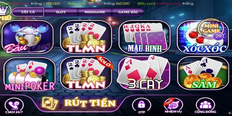 Các trò chơi cá cược nổi bật nhất tại nhà cái 79King
