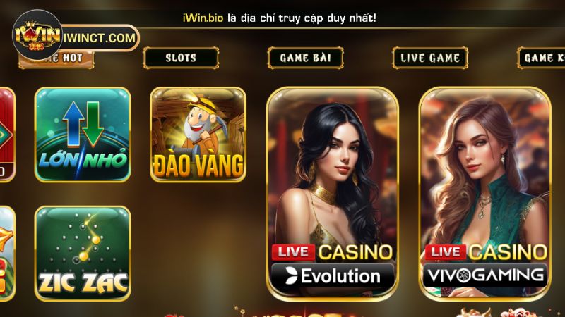 Đa dạng trò chơi đổi thưởng tại nhà cái Iwin