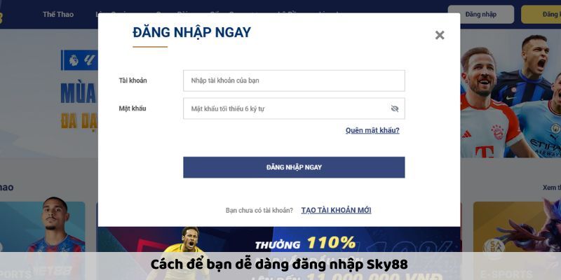Hướng dẫn đăng nhập Sky88