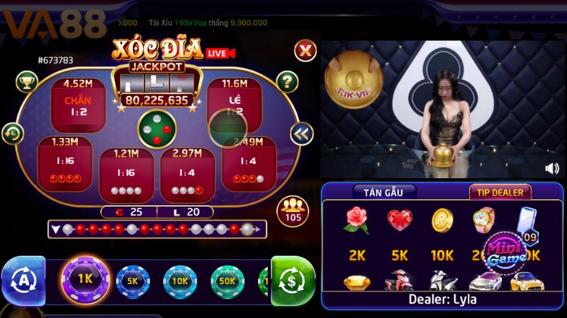 Giới thiệu về xóc đĩa online tại casino VA88