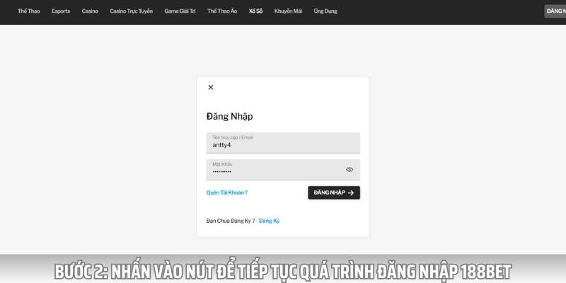 Các bước thực hiện truy cập vào nền tảng 188BET