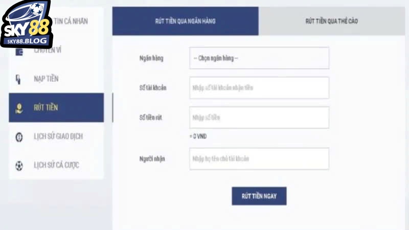 Một số lưu ý cần nắm khi rút tiền Sky88