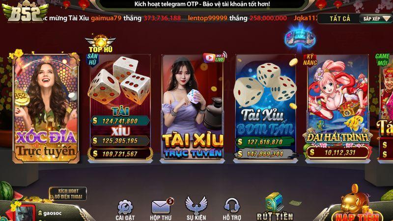 Bộ sưu tập trò chơi phong phú và thú vị tại casino B52