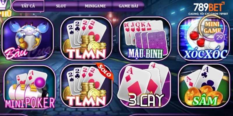 Tổng hợp các trò chơi hấp dẫn tại game bài 789bet