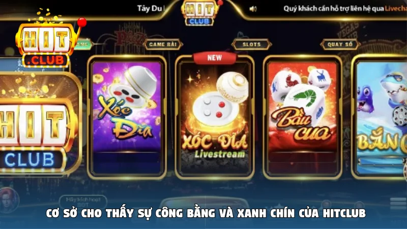 Cơ sở cho thấy sự công bằng và xanh chín của Hitclub 