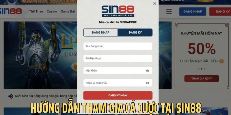 Cược thủ đăng ký tài khoản để gia nhập hệ thống