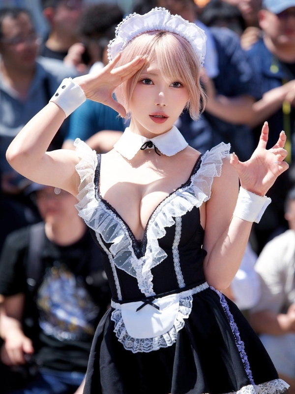 Cosplay maid quyến rũ, ánh mắt ngọt ngào khó cưỡng
