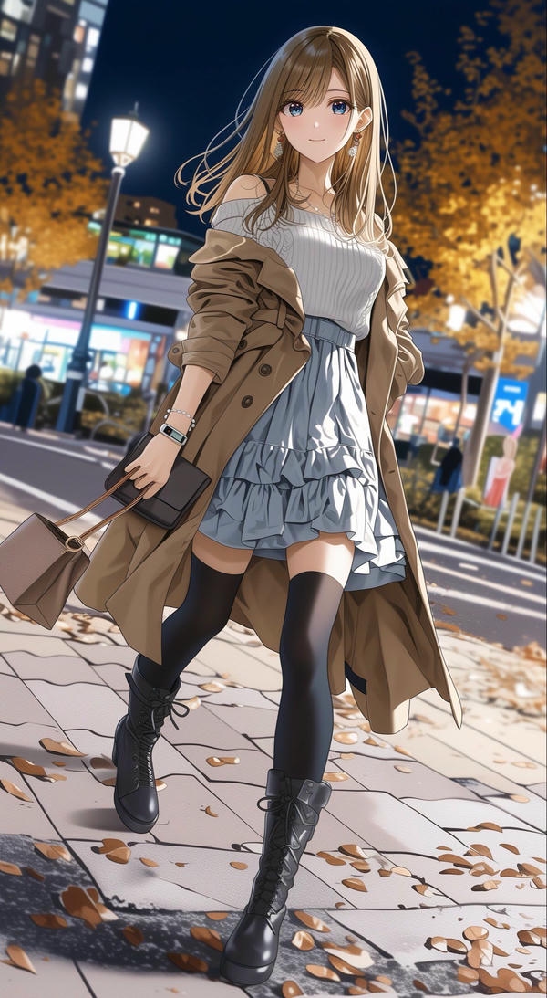 Anime girl dễ thương rạng rỡ. (2)