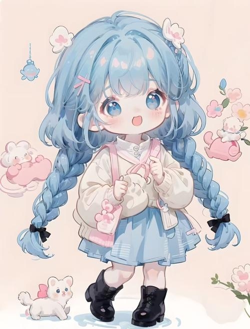 Cô bé chibi cười tươi đầy năng lượng.