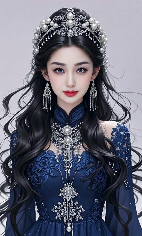 Cô gái mặc sườn xám đứng giữa khung cảnh đẹp.