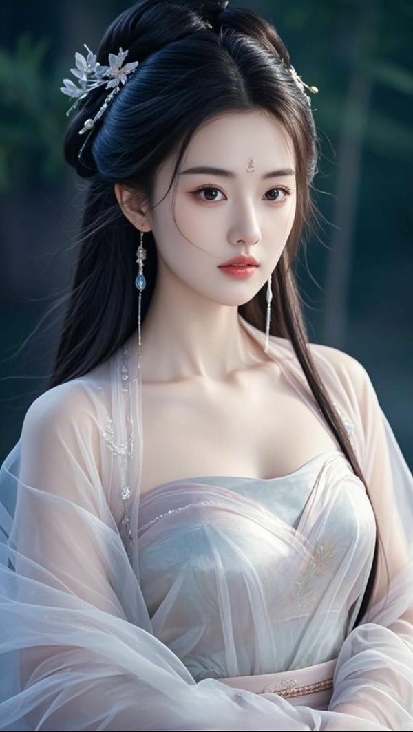 Cô gái trong trang phục Trung Quốc truyền thống.