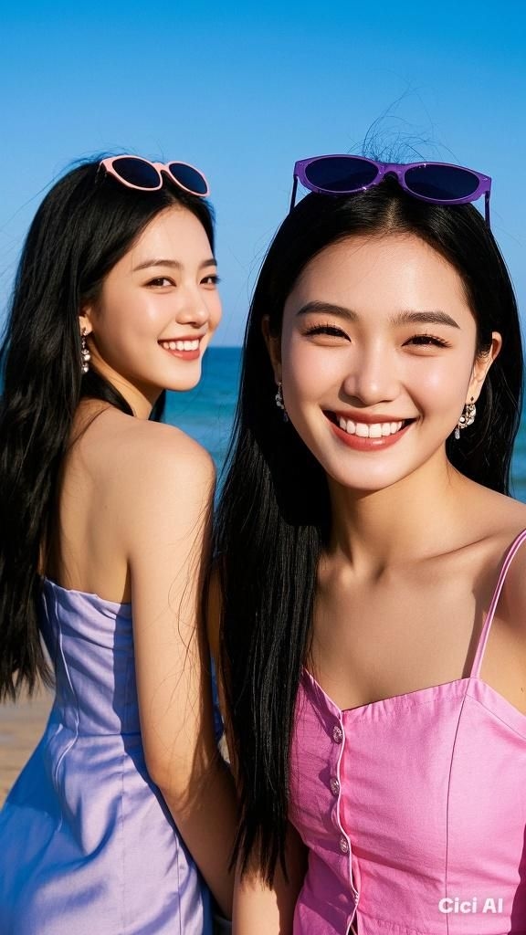 Gái xinh đi biển thật rạng