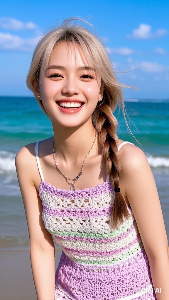Gái xinh đi biển thật tươi