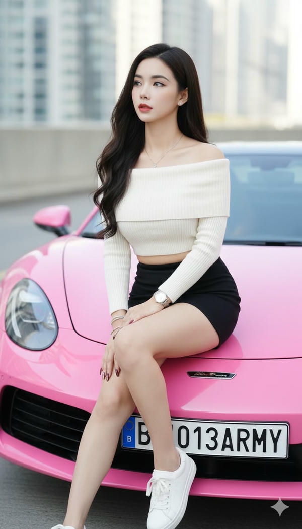 Gái xinh sang chảnh cạnh siêu xe