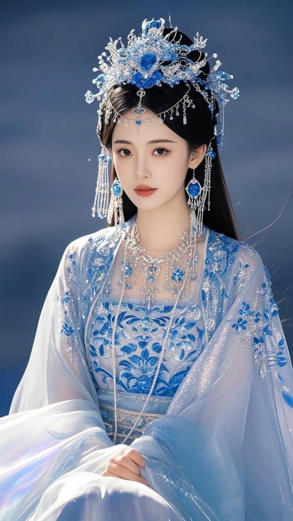 Girl mặc sườn xám đứng giữa khung cảnh lãng mạn.