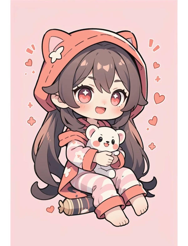 Hình nền anime chibi phong cách ngộ nghĩnh.
