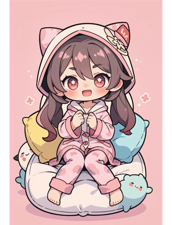 Hình nền chibi cute mang cảm giác vui tươi.