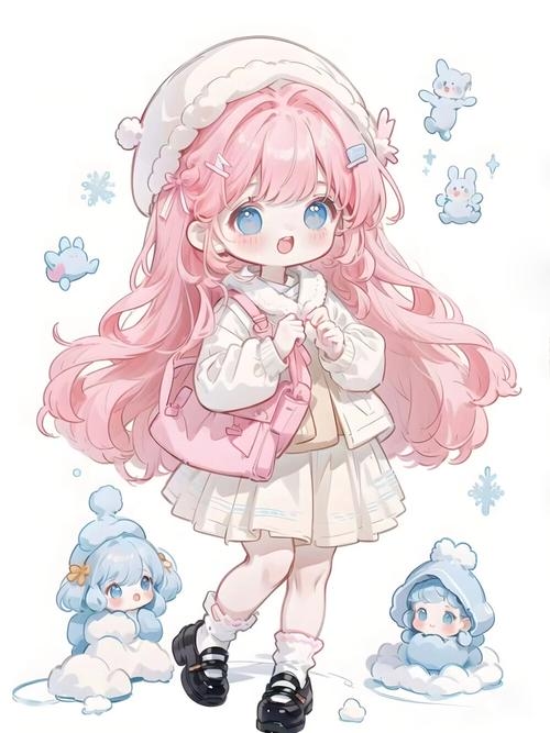 Nhân vật chibi dễ thương với trang phục đáng yêu.