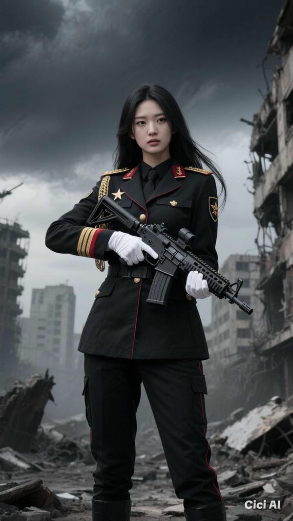 Nữ chiến binh bước đi dũng