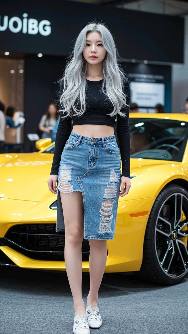 Thần thái gái xinh bên siêu xe