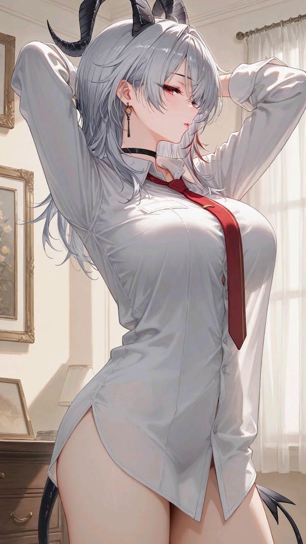 Mỹ nhân anime ánh nhìn sang