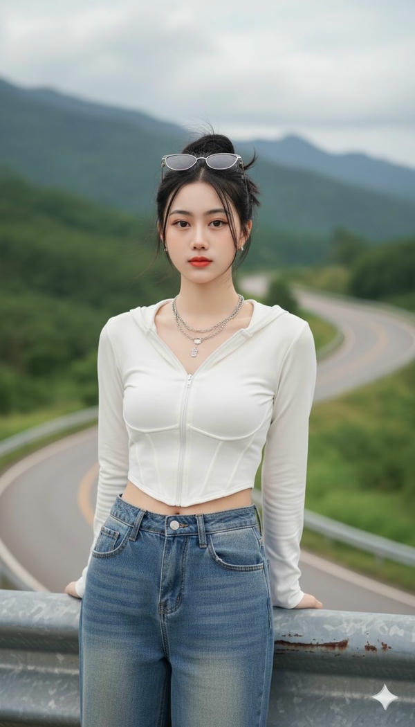 Mỹ nhân hiện đại mang vẻ đẹp dịu dàng.