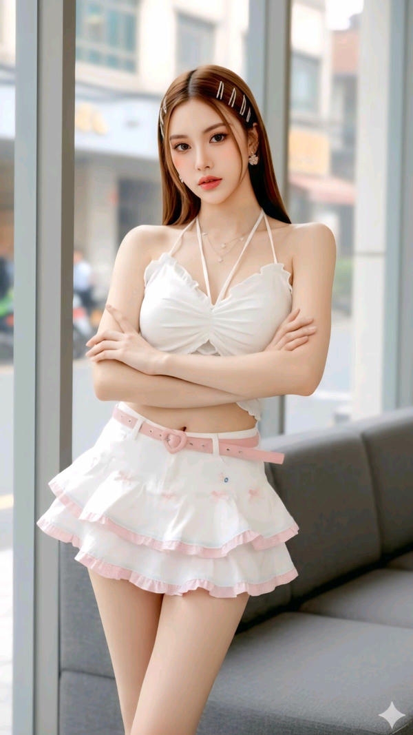Nụ cười dịu dàng, rất cute.