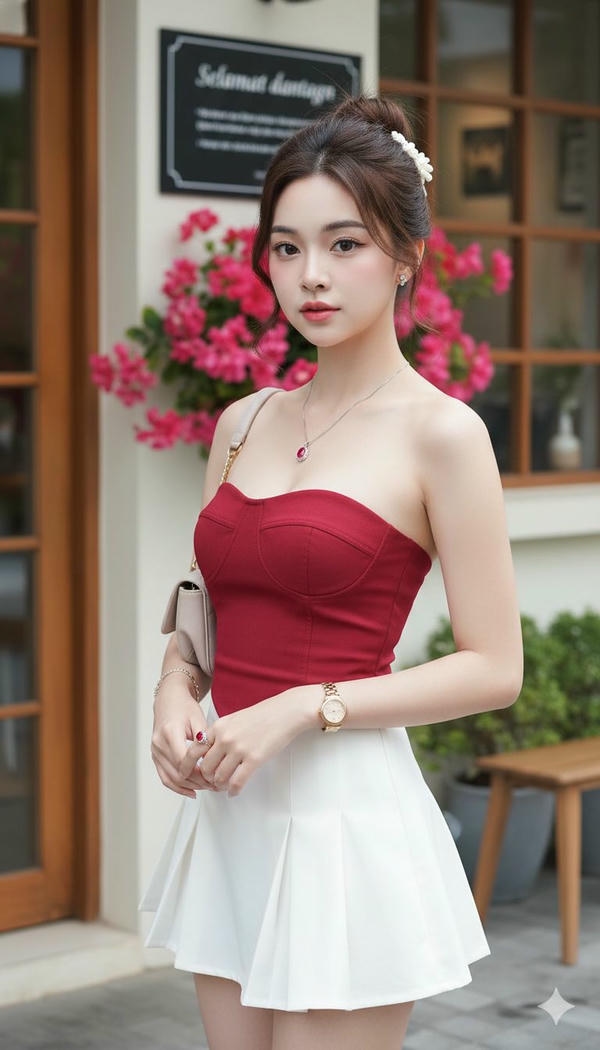 Nụ cười người mẫu rất đáng yêu.
